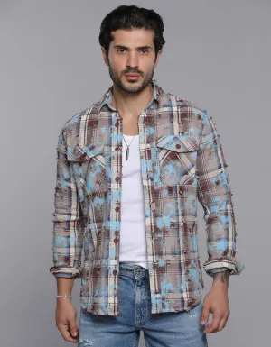 Blue Full Sleeves Check Shirt