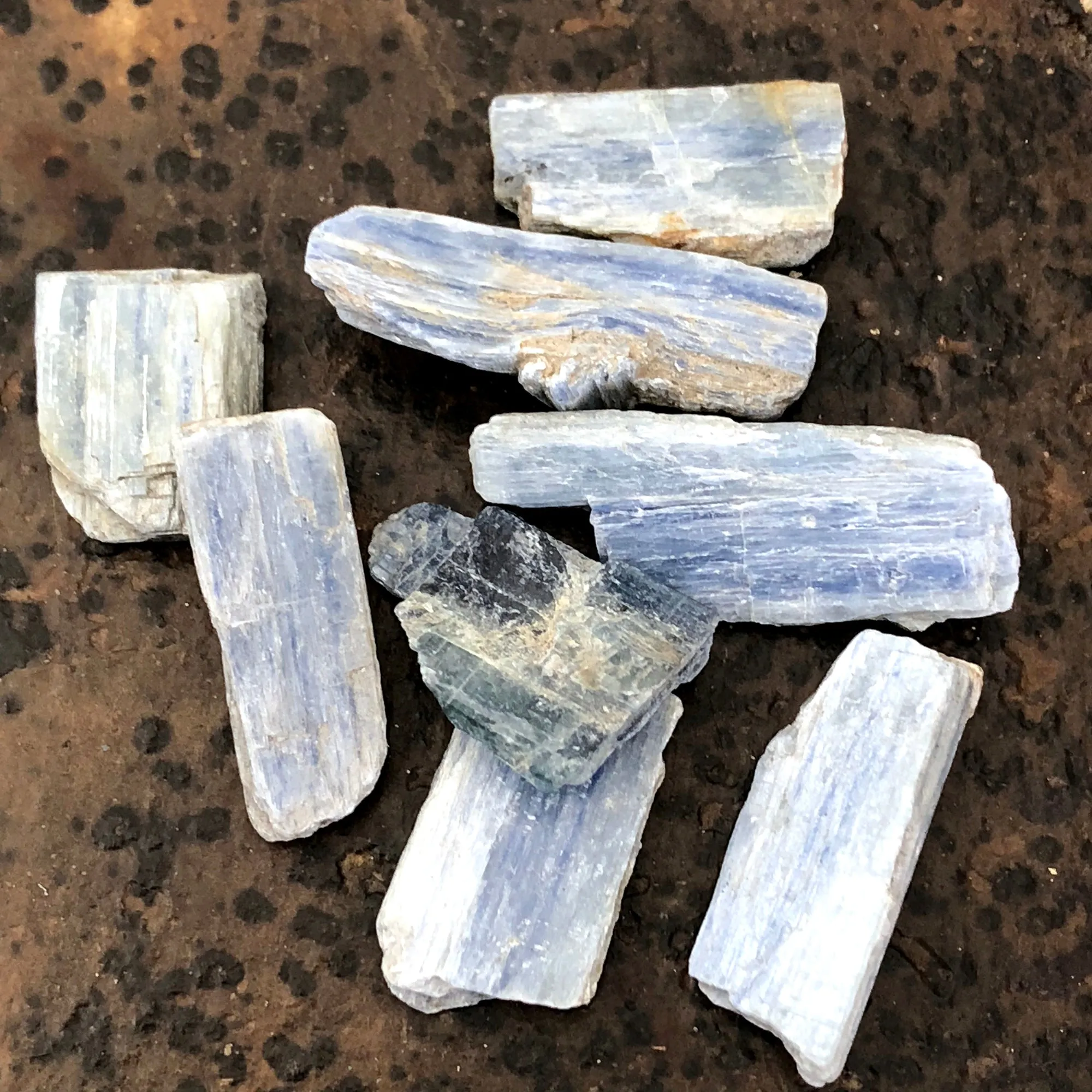 Blue Kyanite Cufflinks, natural raw stone cufflinks