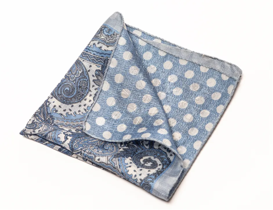 Blue Paisley Pocket Square