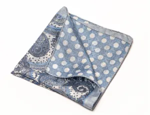 Blue Paisley Pocket Square