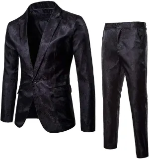 Blue Suit Men Suit Set Suit Jacket Men's Suits Slim Fit Plaid Suit Silk Suits for Men Mens Sport Coat