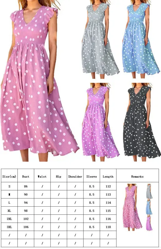 Blue Zone Planet |  Ladies waist-length polka-dot print dress