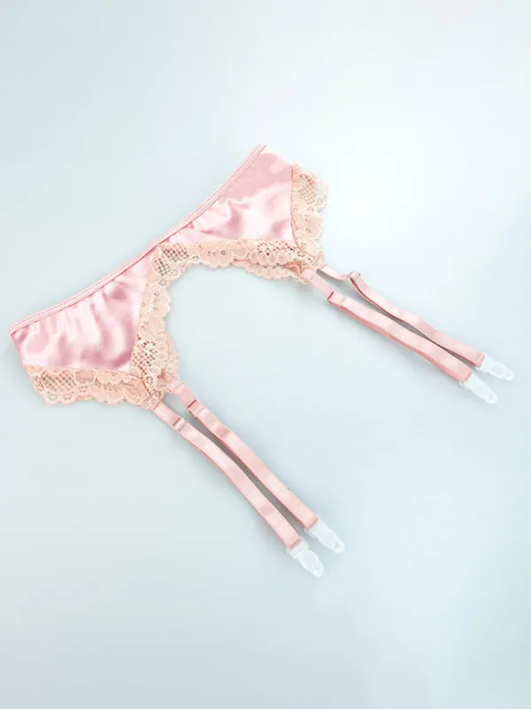 Blue Zone Planet |  New sexy lingerie four-piece set, high-end sexy lingerie set, bra garter belt, thong legs