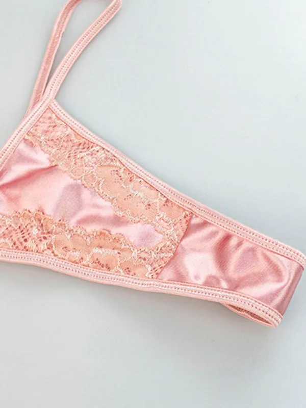 Blue Zone Planet |  New sexy lingerie four-piece set, high-end sexy lingerie set, bra garter belt, thong legs