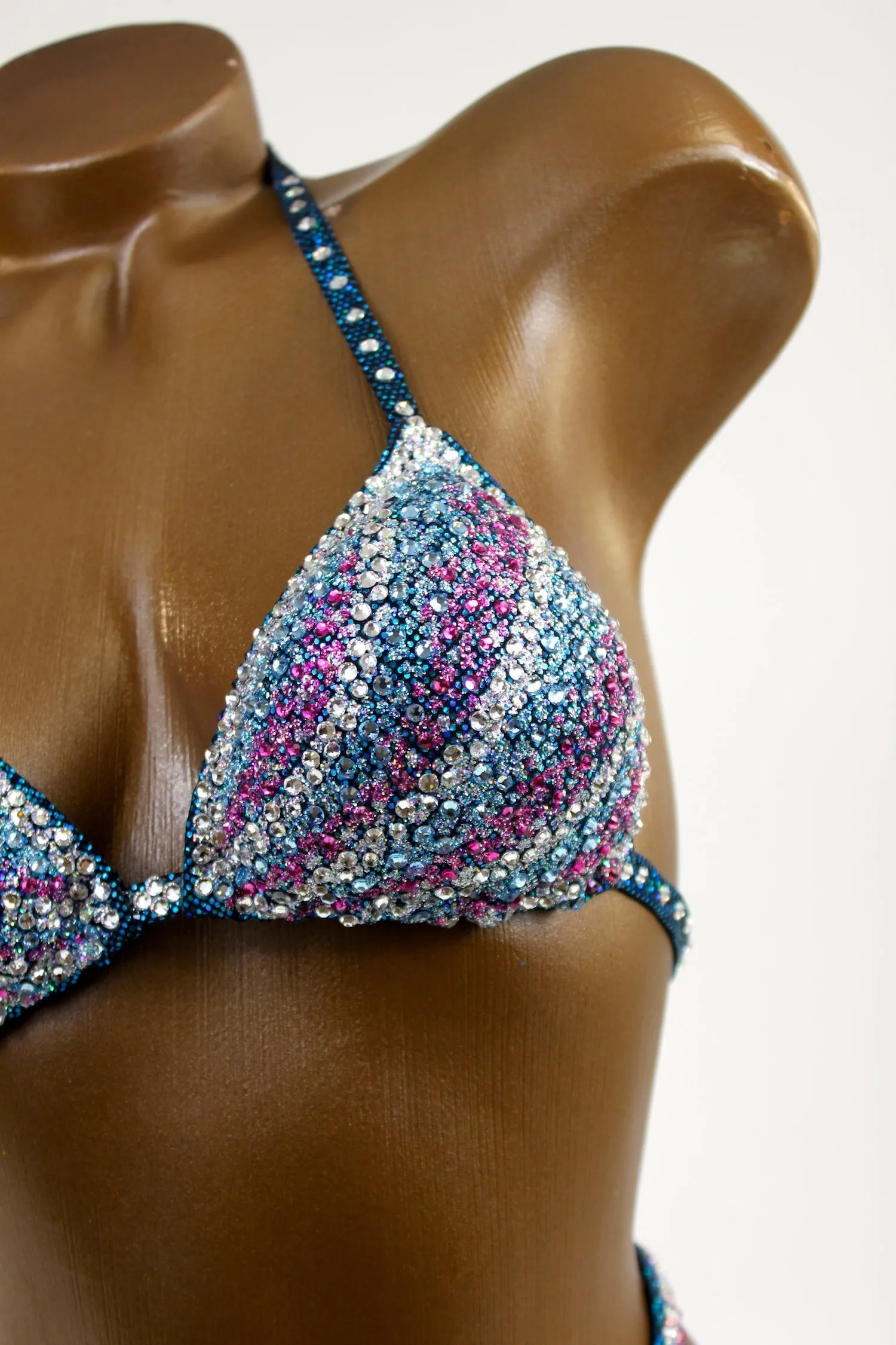 Blue/Fuchsia Crystallized Figure Competition Suit