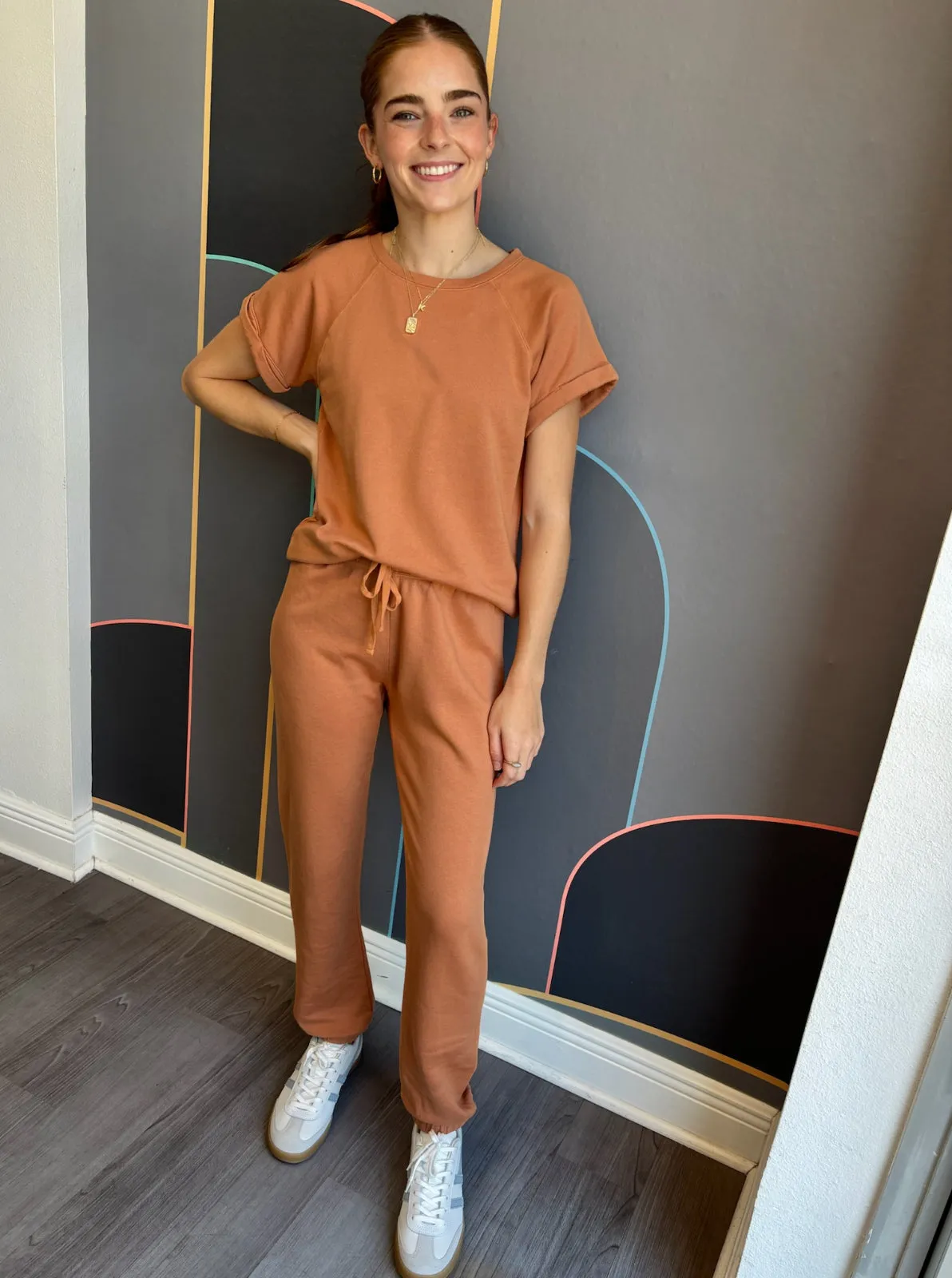 Shrink Resistant Process Circular Knit Technology Boatneck Roll Sleeve Raglan Tee