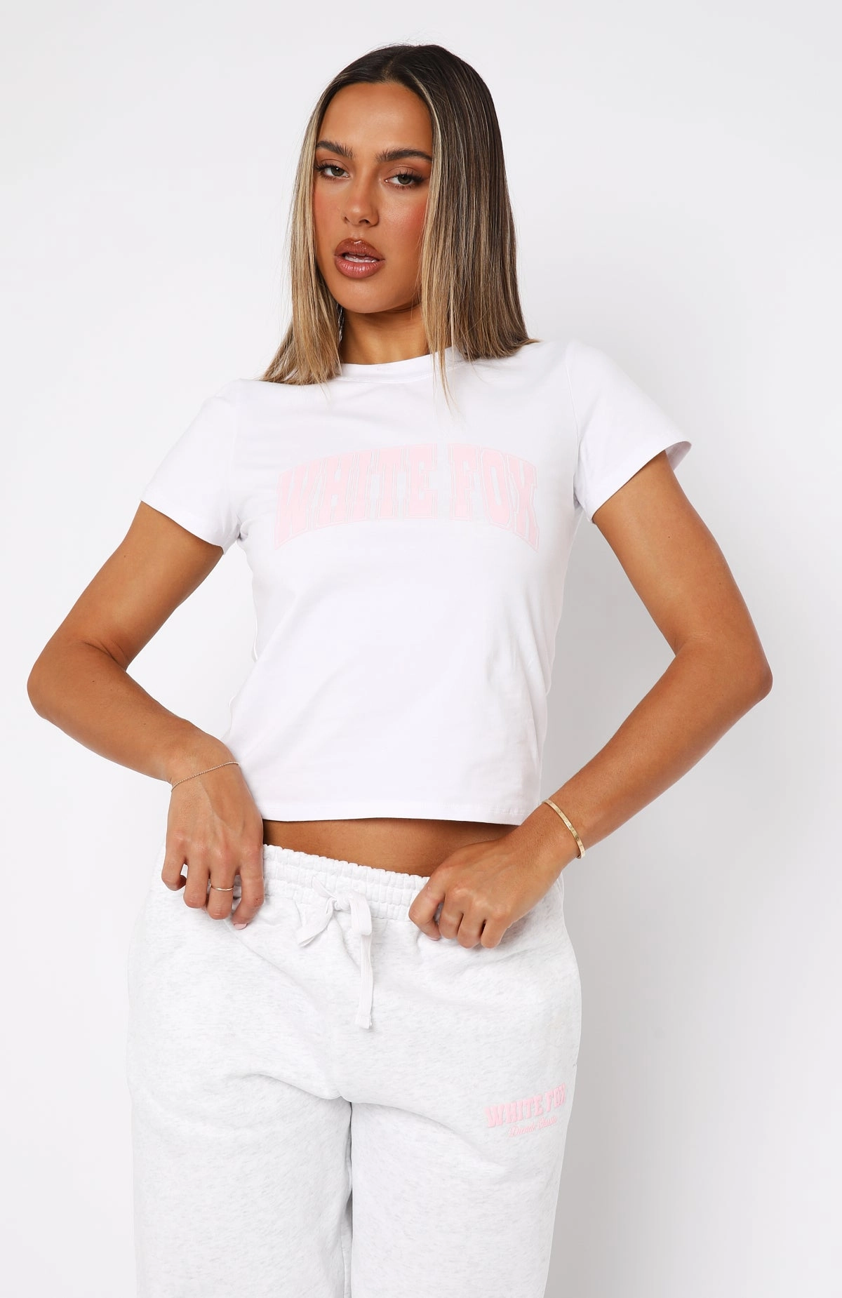 No Season Luxe Layer Decade Classics Varsity Relaxed Baby Tee White