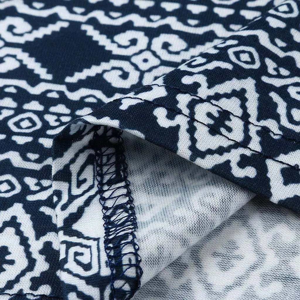 Boho-Chic Printed Sleeveless Nursing Dress