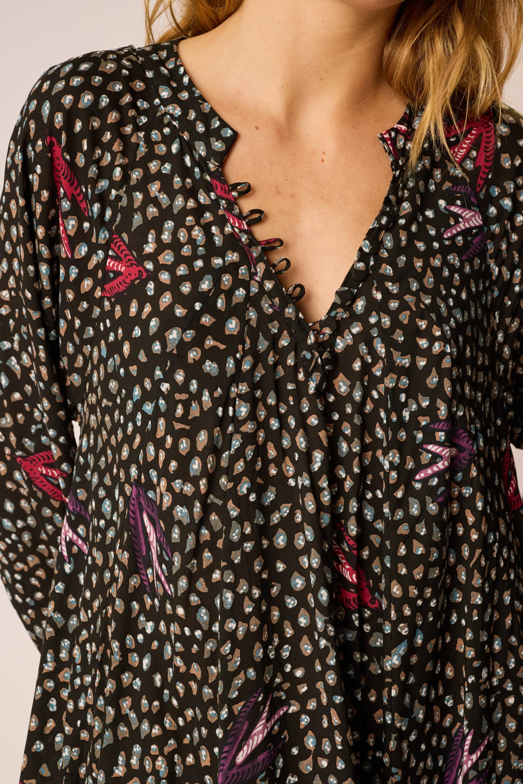 FIORE SHORT DRESS Embroidered Fabric