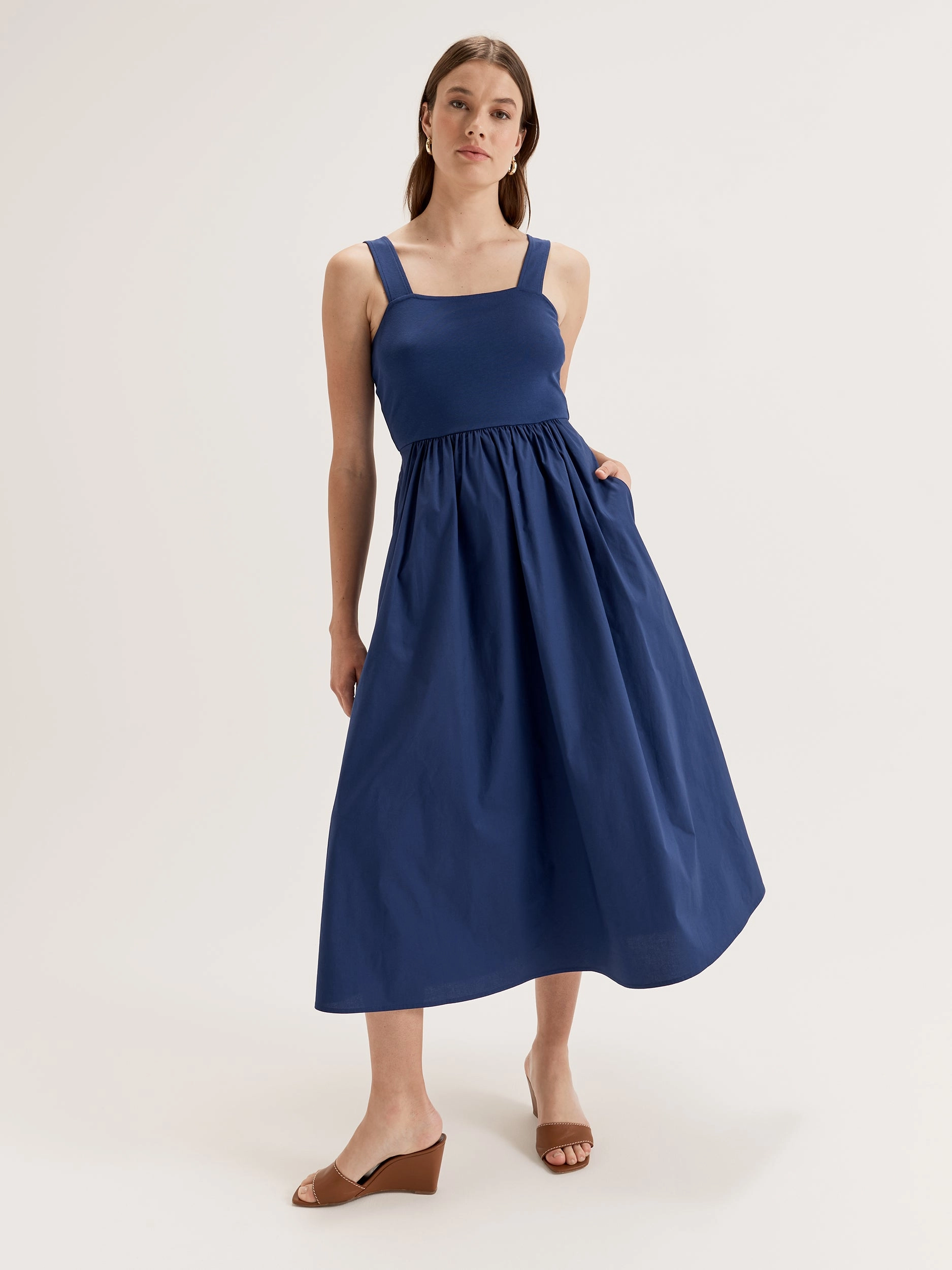 St Agnes Mixed Media Dress Texture Play Shimmer-Finish