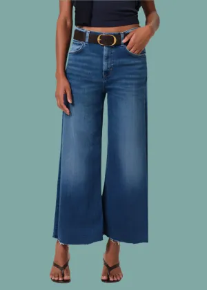Lyra Wide Leg Crop Raw Hem Jean - Ambry RecycledPolyester Stain Resistant
