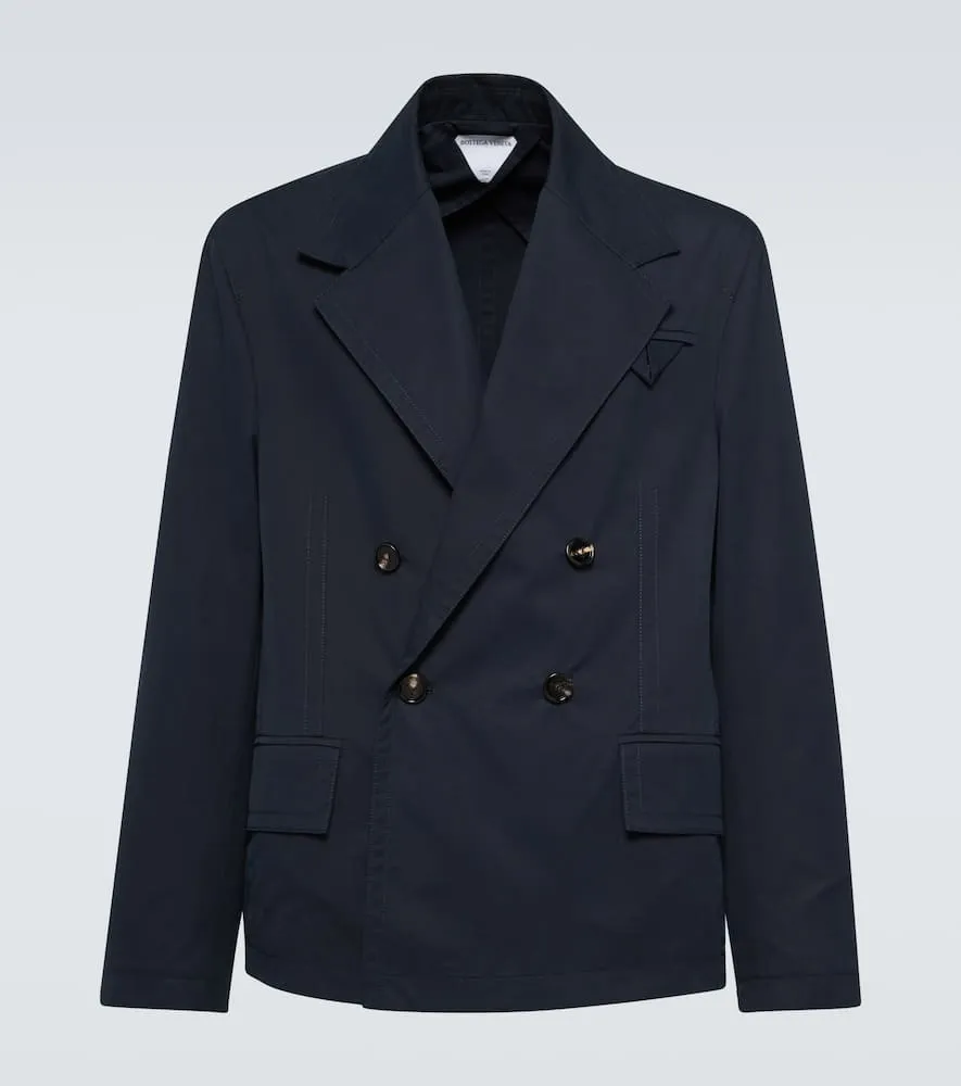 Bottega Veneta Double-breasted cotton twill blazer