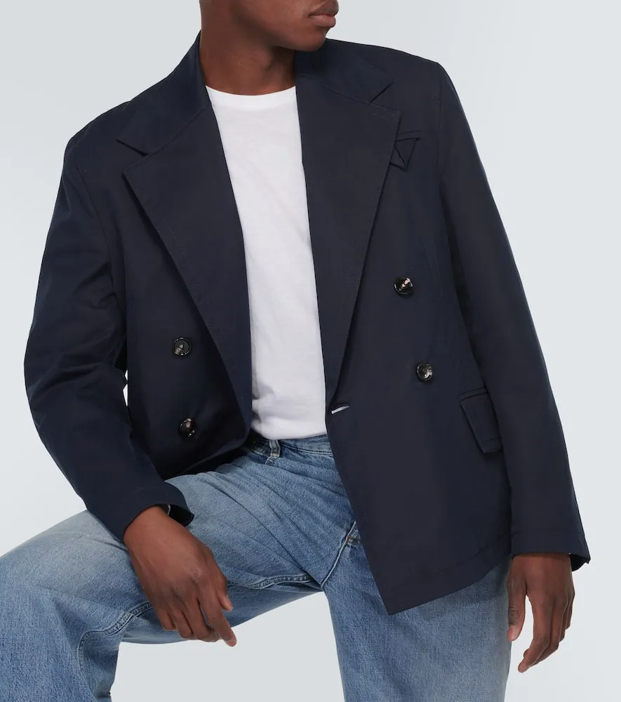Bottega Veneta Double-breasted cotton twill blazer