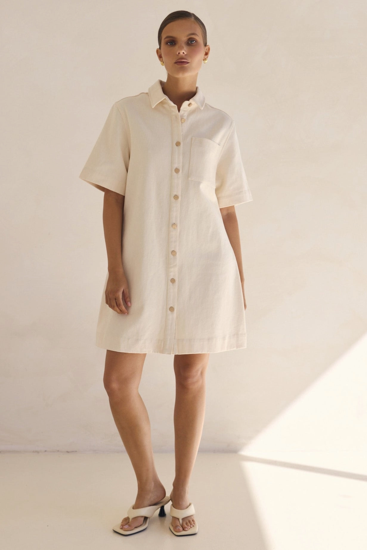 Dakoda Denim Dress (Cream) Quick Match