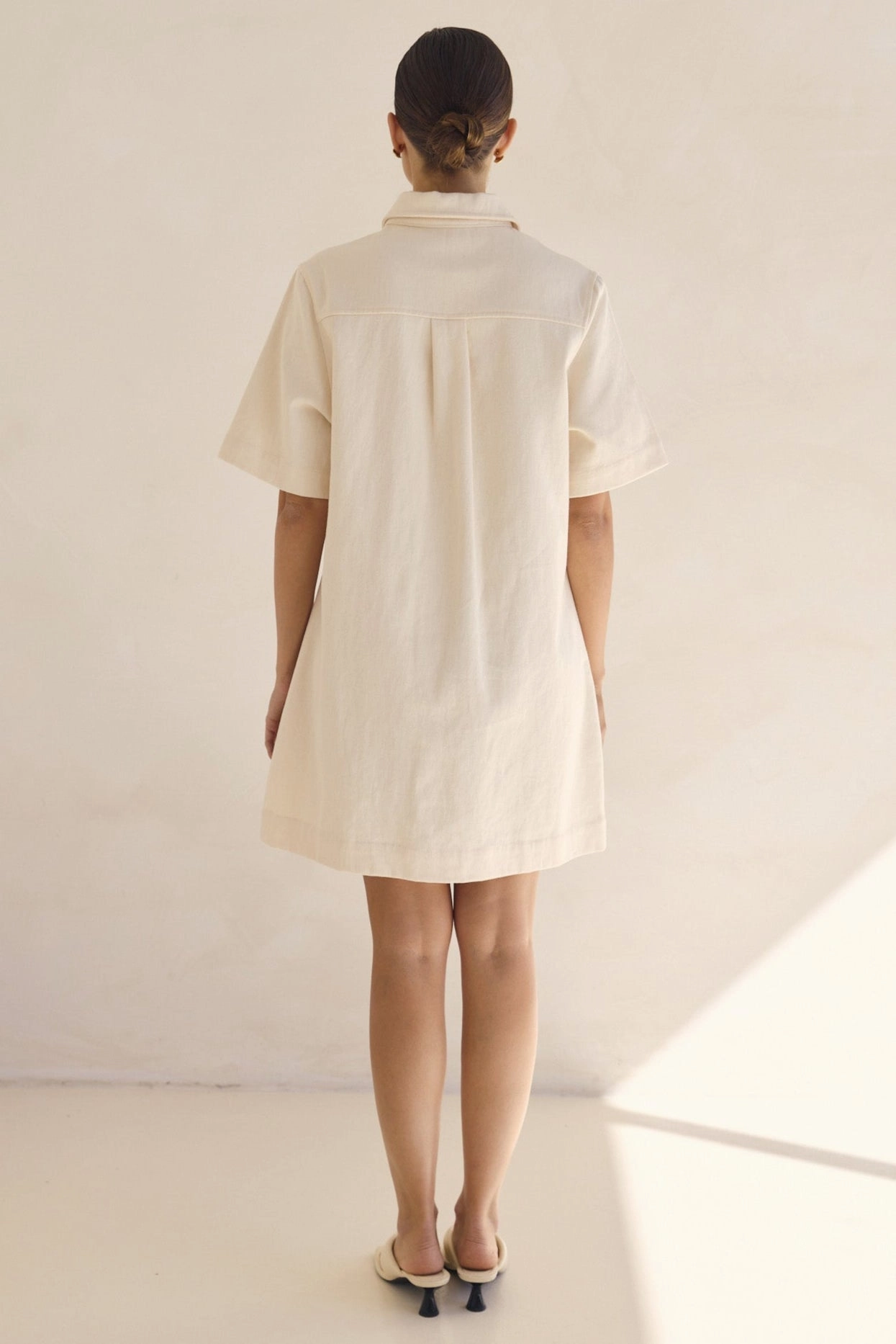Dakoda Denim Dress (Cream) Snag-Resistant