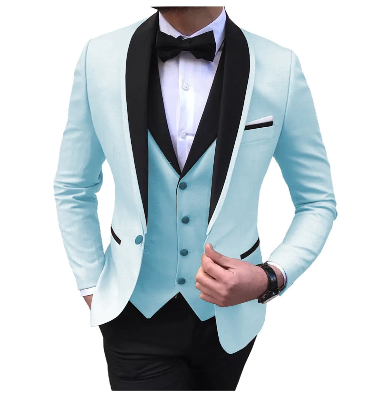 BRADLEY VIP SUITS Men's Fashion Formal 3 Piece Tuxedo (Jacket   Pants   Vest) Bronze Brown Suit Set