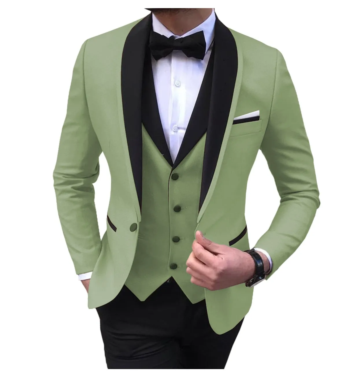 BRADLEY VIP SUITS Men's Fashion Formal 3 Piece Tuxedo (Jacket   Pants   Vest) Bronze Brown Suit Set