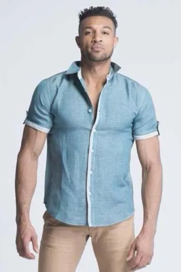 Brand Slim-fit Half Sleeve Linen Shirt