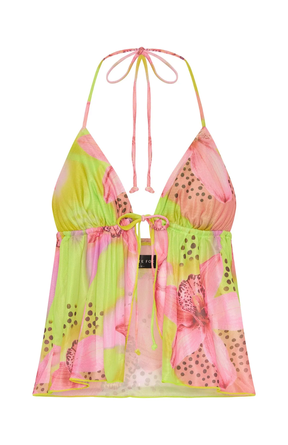 Nothing At All Top Lime Tropics Versatile Layering Piece