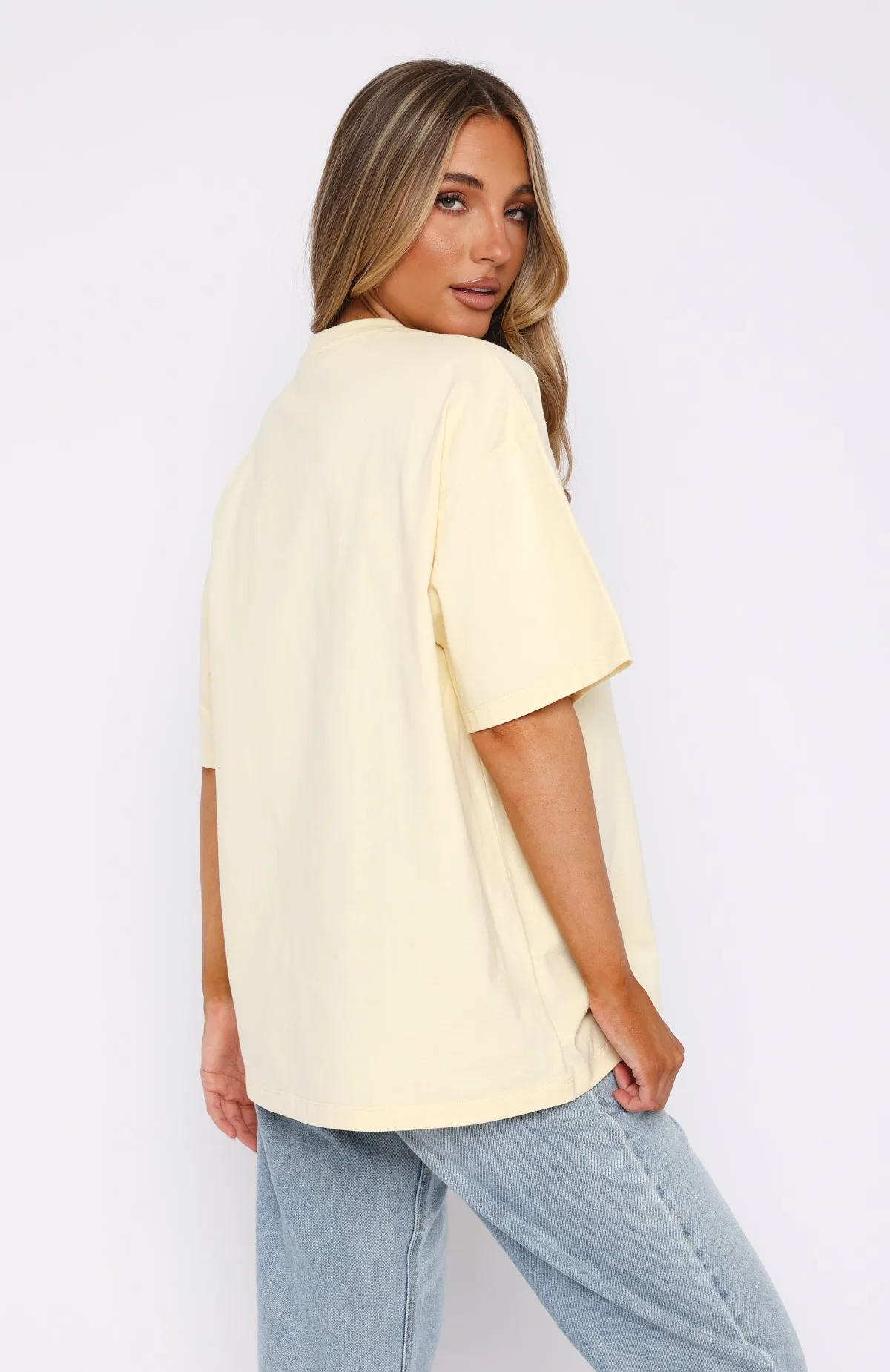 Two Tone Texture Effect Oh So Sweet Oversized Tee Cream