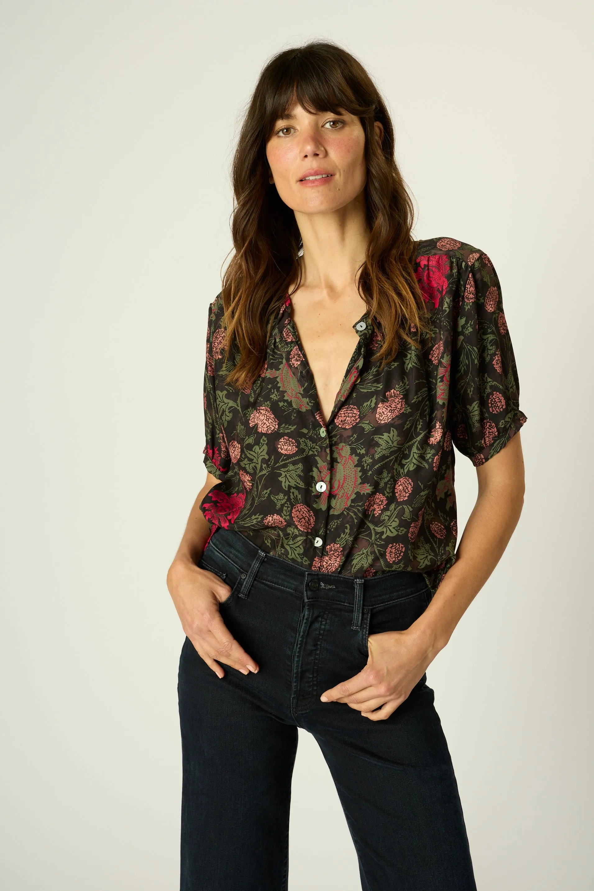 PlacketDetail RibbedCollar VIOLET TOP