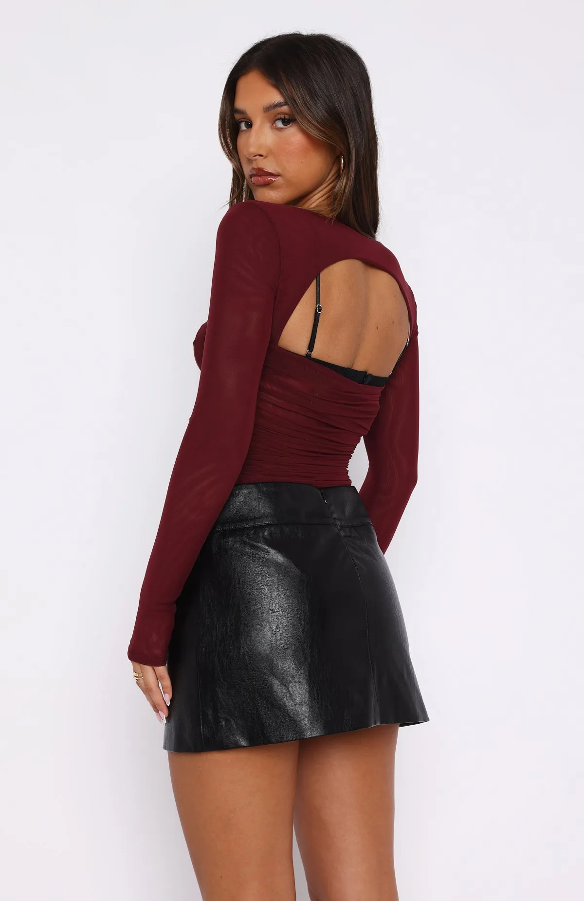 CollapsibleFrame Our Days Long Sleeve Bustier Burgundy