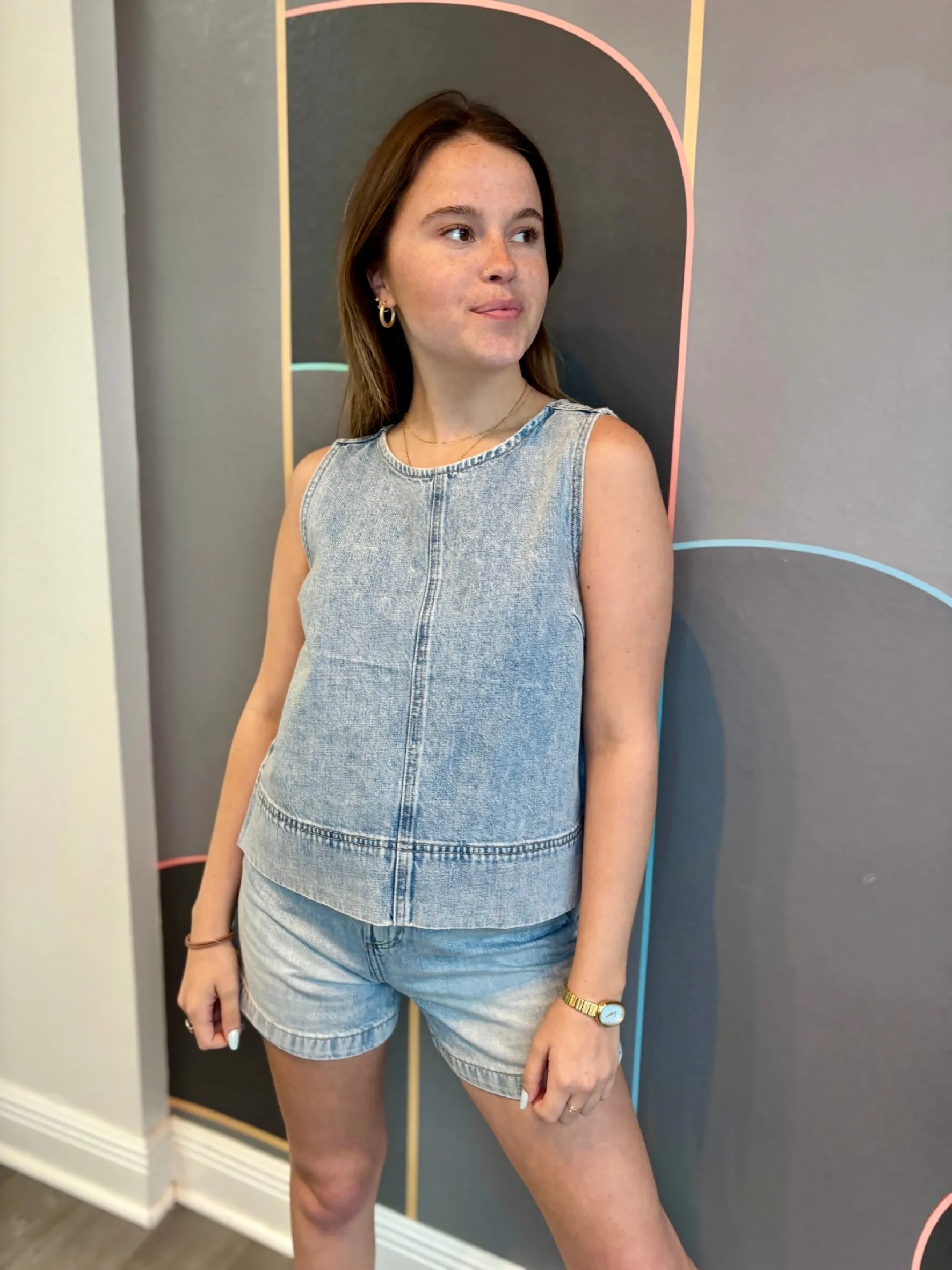 DurableDoubleLayeredHem Rue Pop Over Swing Shirt - Berkeley