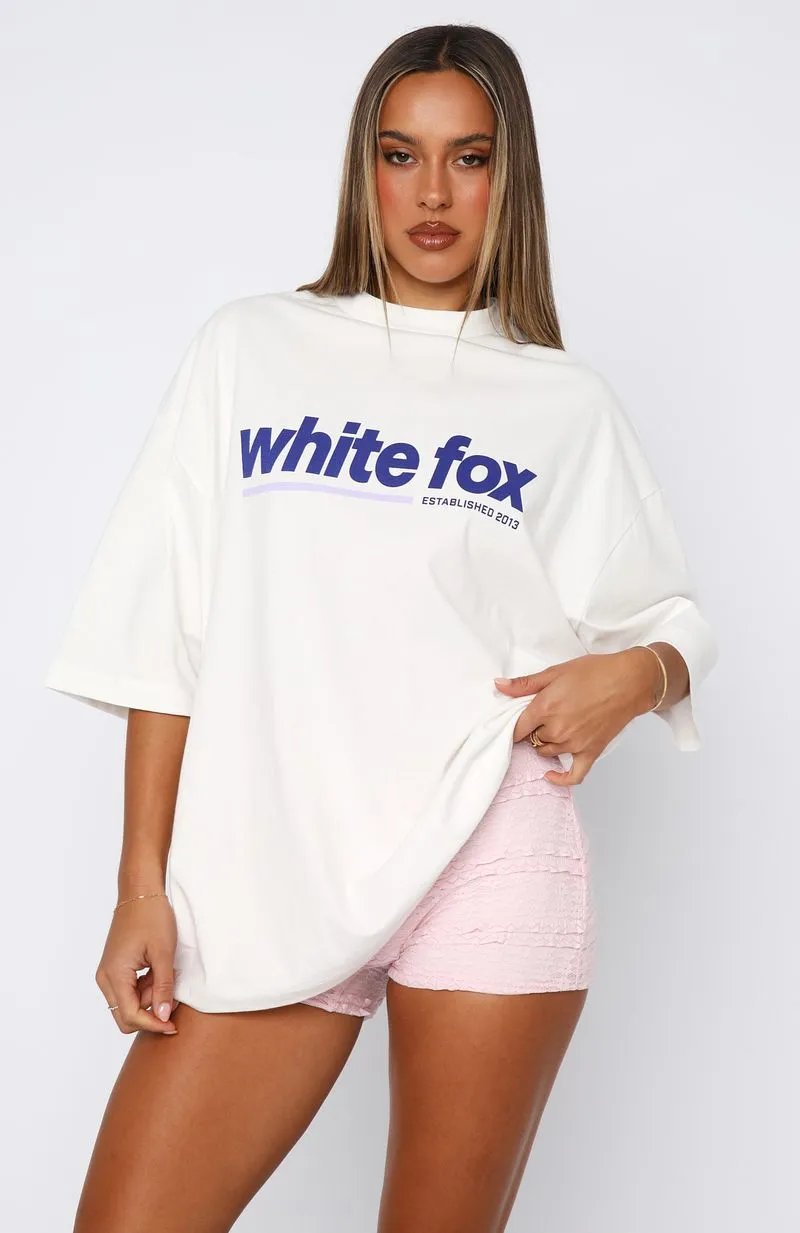 Relaxed Look Set The Bar High Oversized Tee White