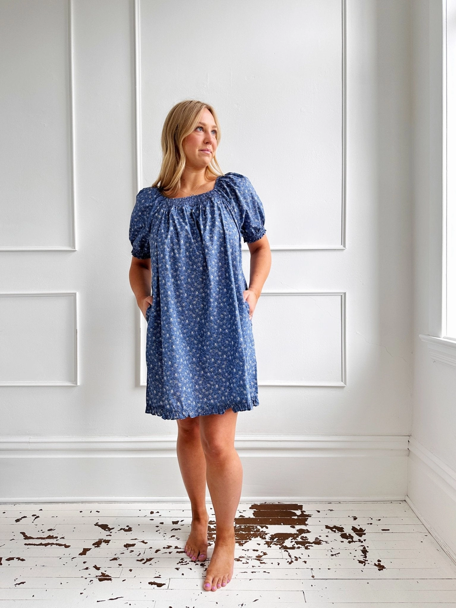 Puff Sleeve Floral Dress - FINAL SALE Day Glow Peace View