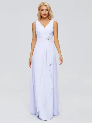 Bridesmaid Dresses Lavender Maria Modern Sheath V Neck Chiffon Bridesmaid Dresses