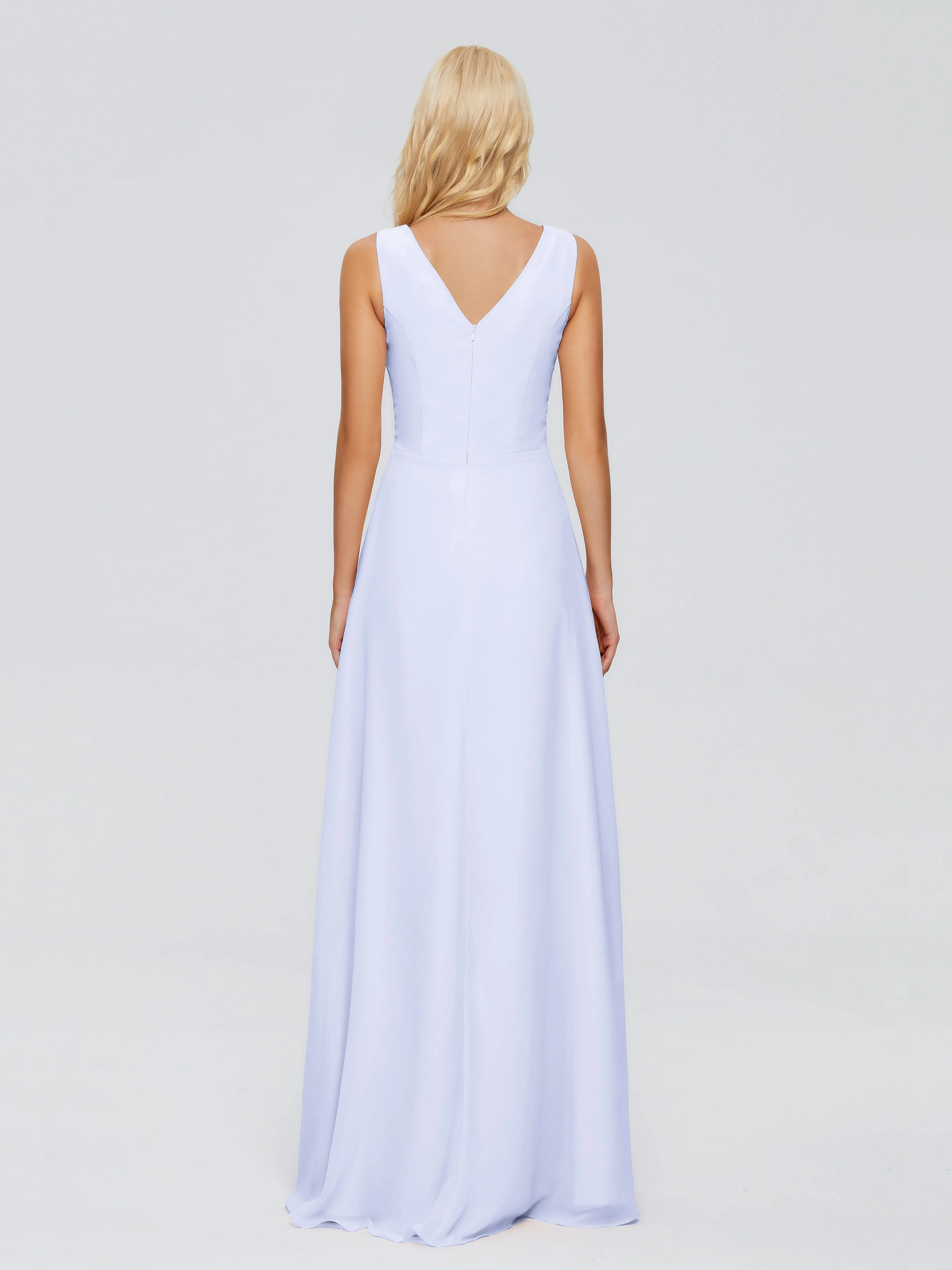 Bridesmaid Dresses Lavender Maria Modern Sheath V Neck Chiffon Bridesmaid Dresses