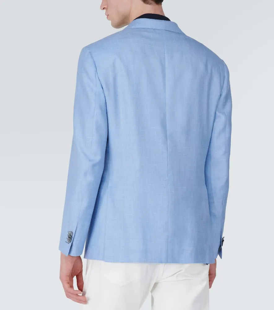 Brioni Silk, cashmere, and linen twill blazer