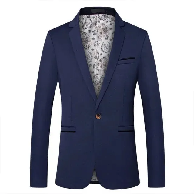 British style slim fit men’s suit jacket casual blazers & plus size