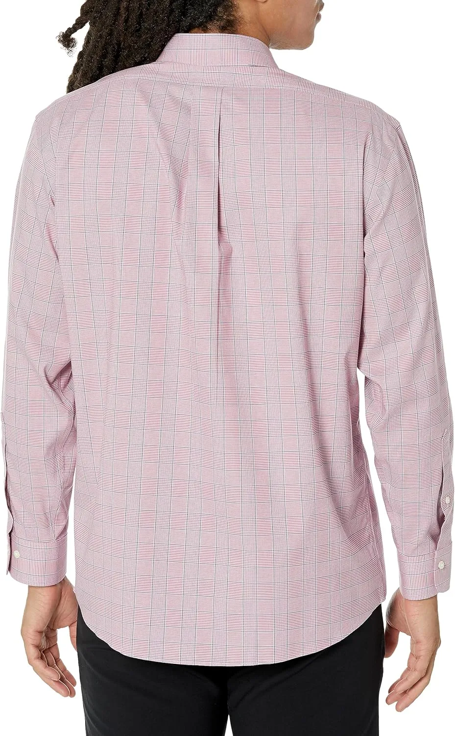 Brooks Brothers Men's Non-Iron Stretch Pinpoint Ainsley Spread Collar Plaid Dress Shirt