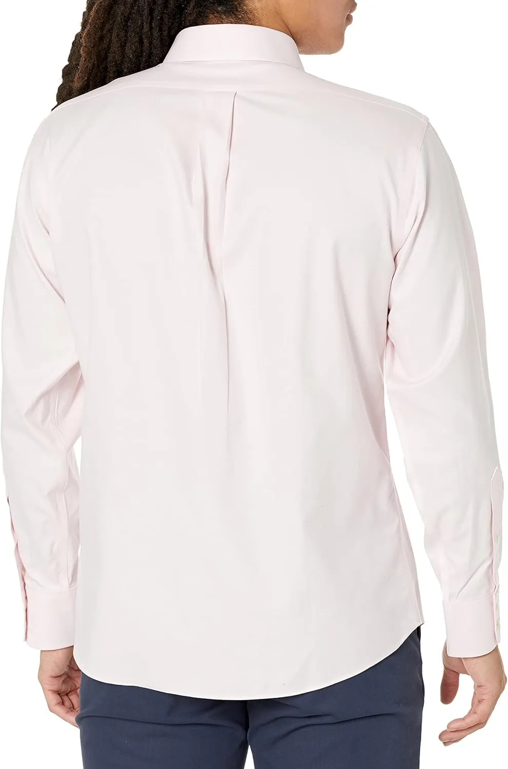 Brooks Brothers Men's Non-Iron Stretch Twill Solid Ainsley Spread Collar Dress Shirt