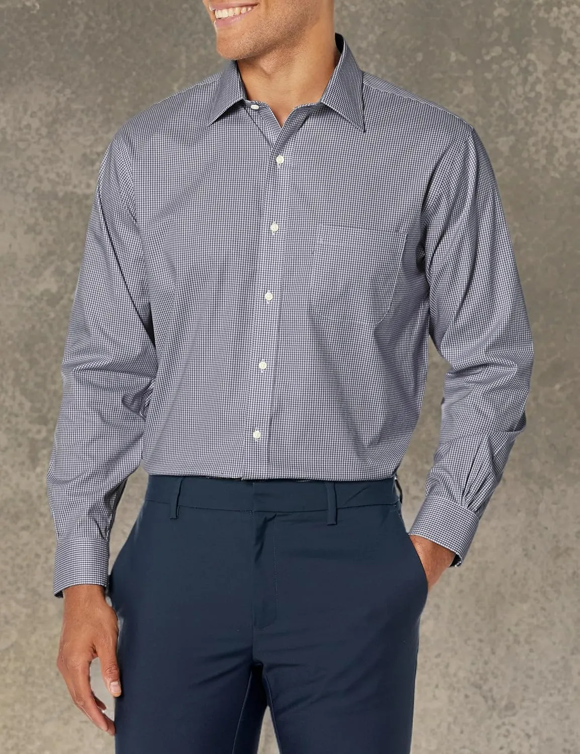 Brooks Brothers Men's Regular Fit Non-Iron Stretch Ainsley Spread Collar Dress Shirt