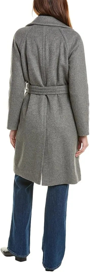 Brooks Brothers Women's Wool Blend Double-Breasted Belted Coat