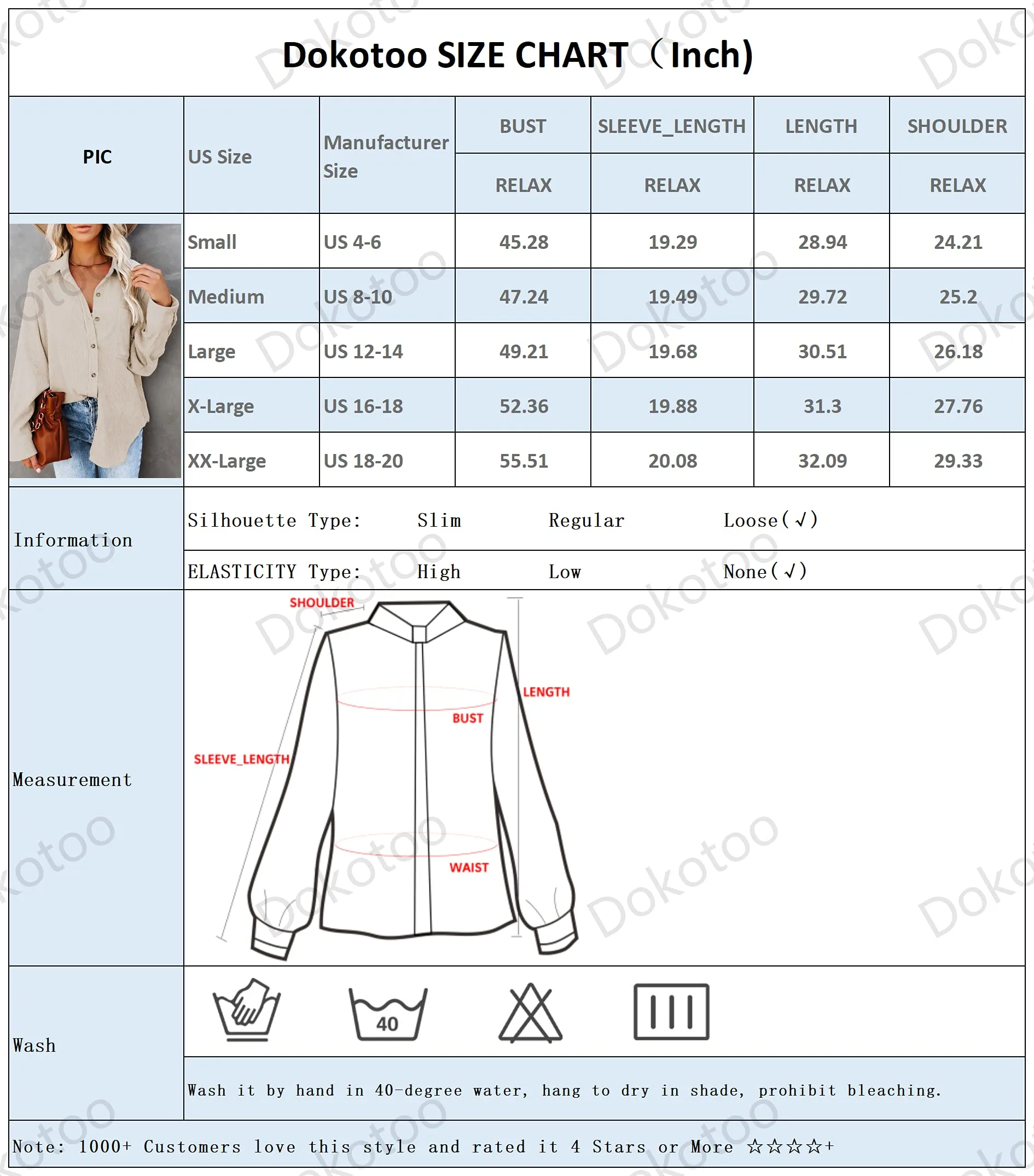 Brown Womens Corduroy Button Down Shirts Boyfriend Long Sleeve Oversized Blouses Tops - Dokotoo