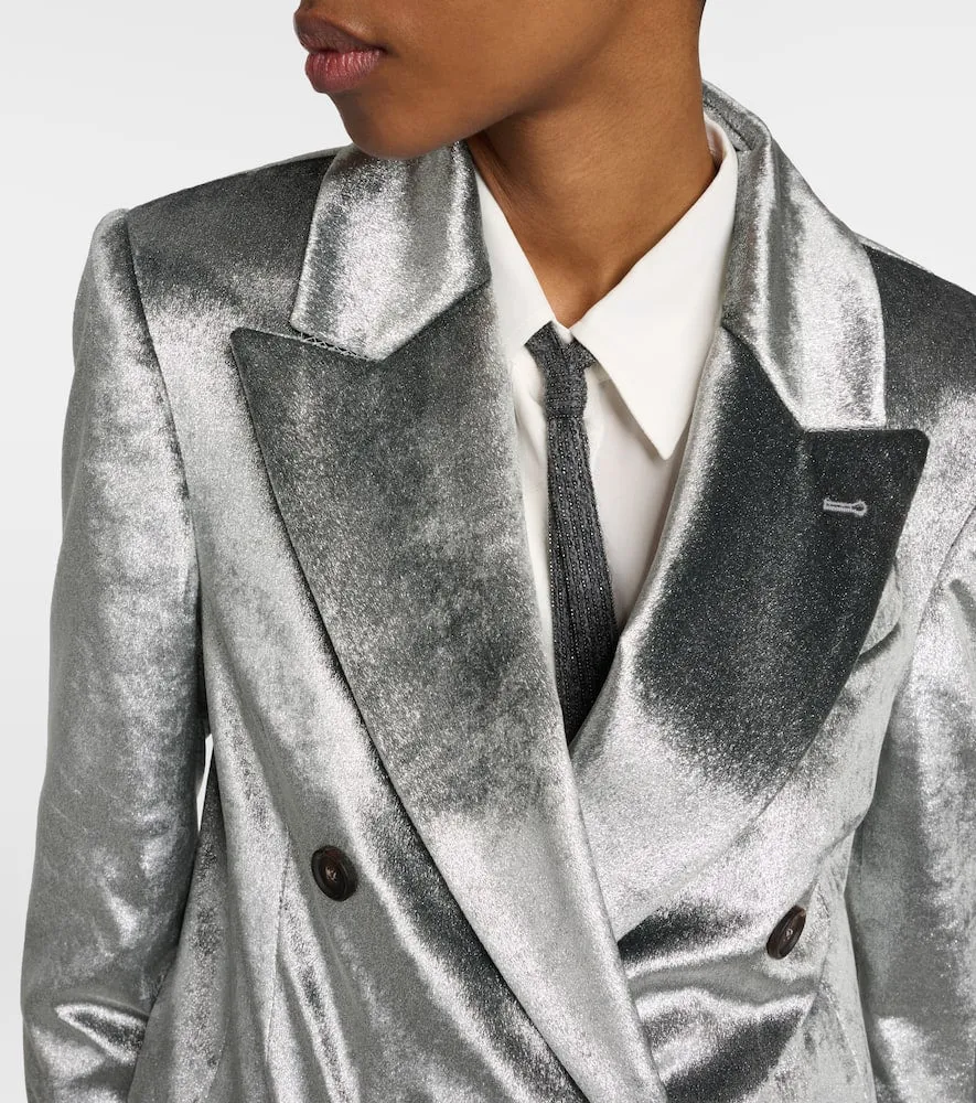 Brunello Cucinelli Double-breasted velvet blazer