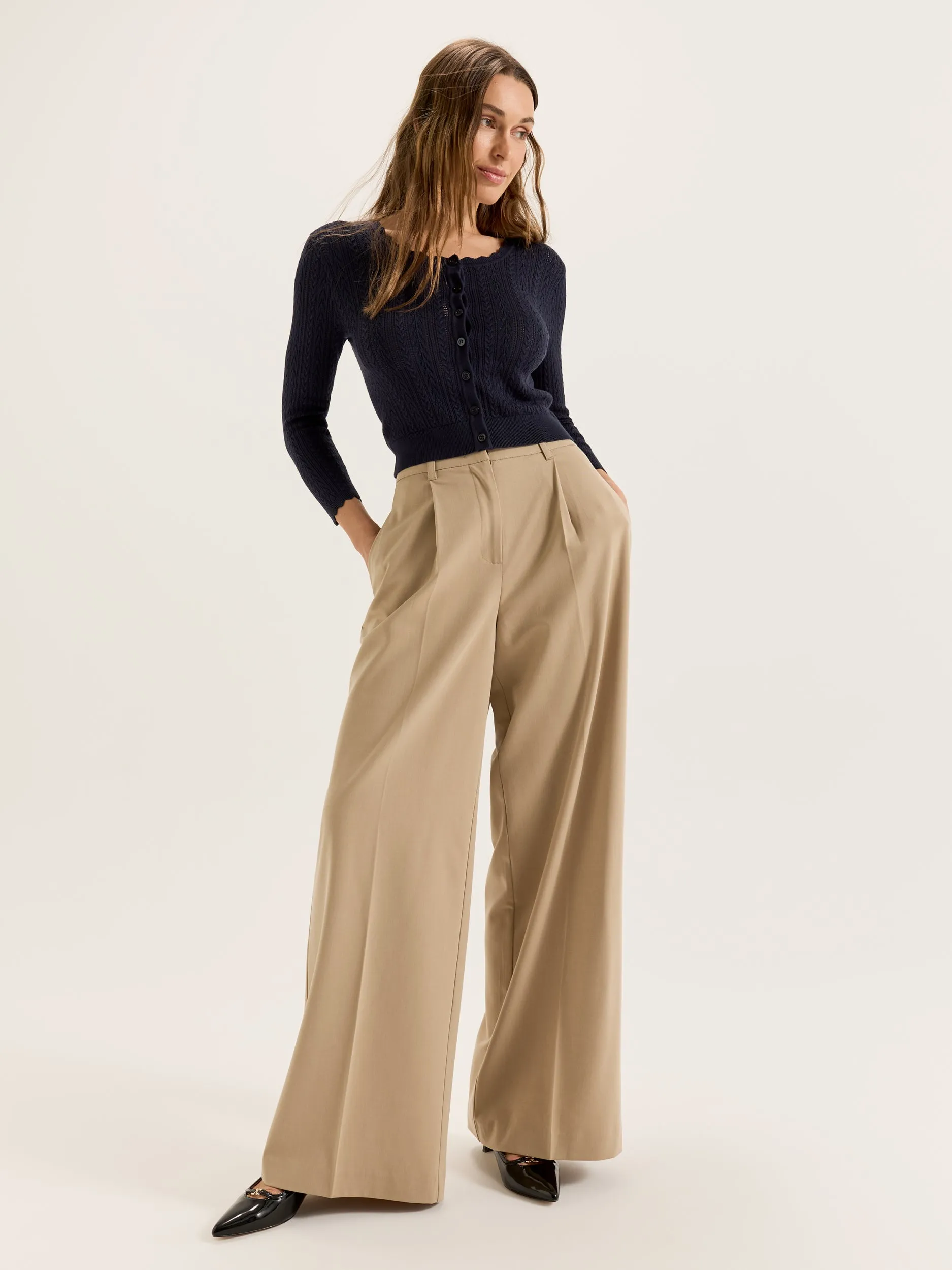 Hazel 3/4 Sleeve Cardigan Compressed Stitch YarnDyed Stripes