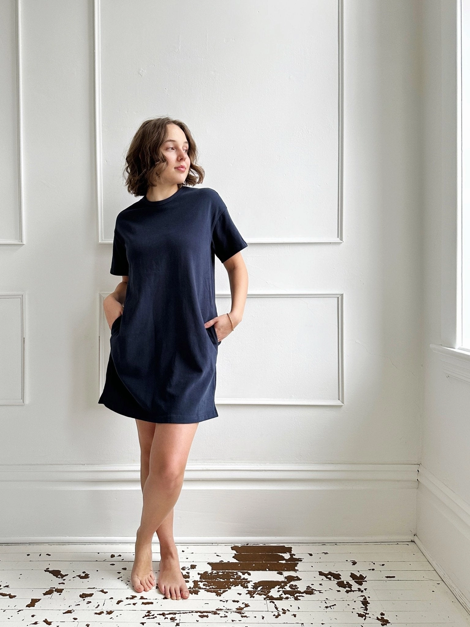 Brushed Knit T-Shirt Dress - FINAL SALE Comfortable Design Wear