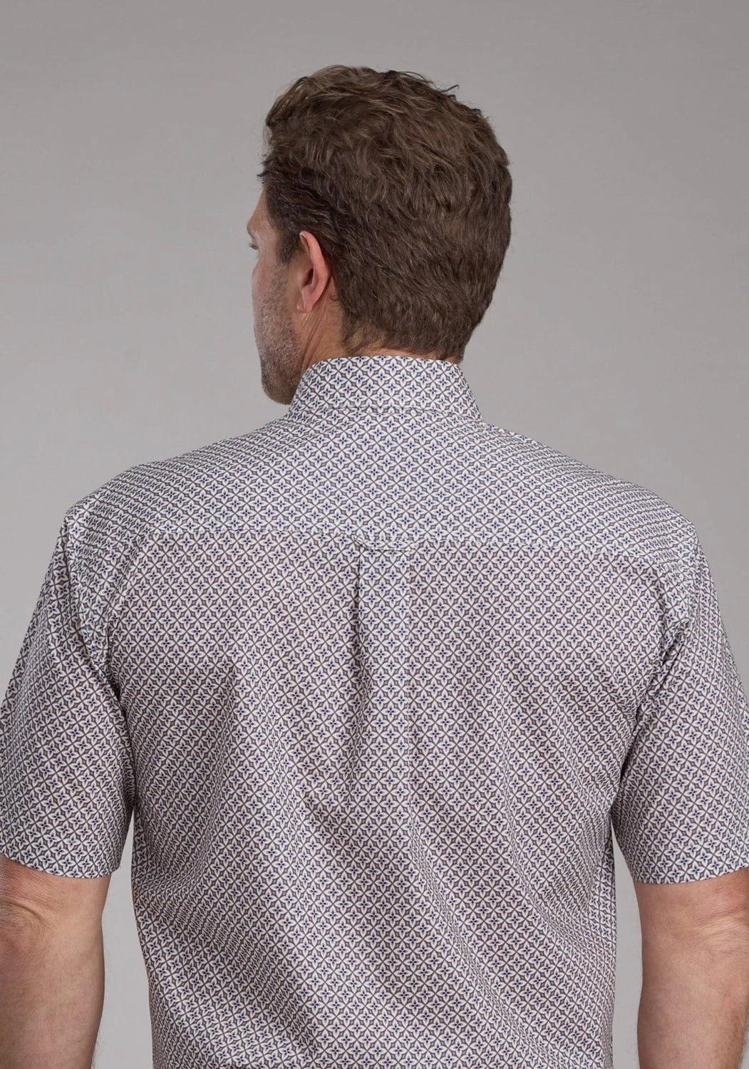 Fashion Comfort Edgy style Roper Mens Pinwheel Foulard Tan 100% Cotton 1 Pkt S/S Shirt