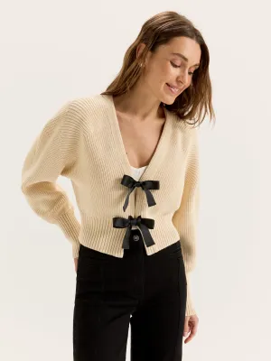 Ribbed Trim Four Way Stretch Bryony Cardigan