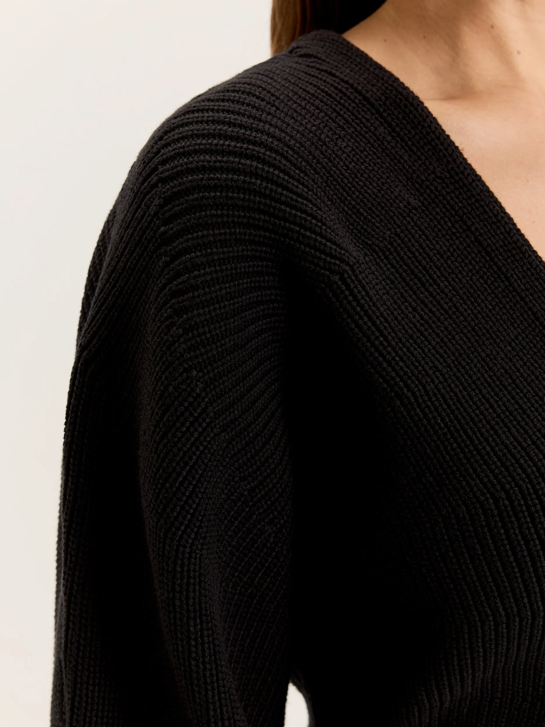 Ribbed Collar Design Bryony Cardigan
