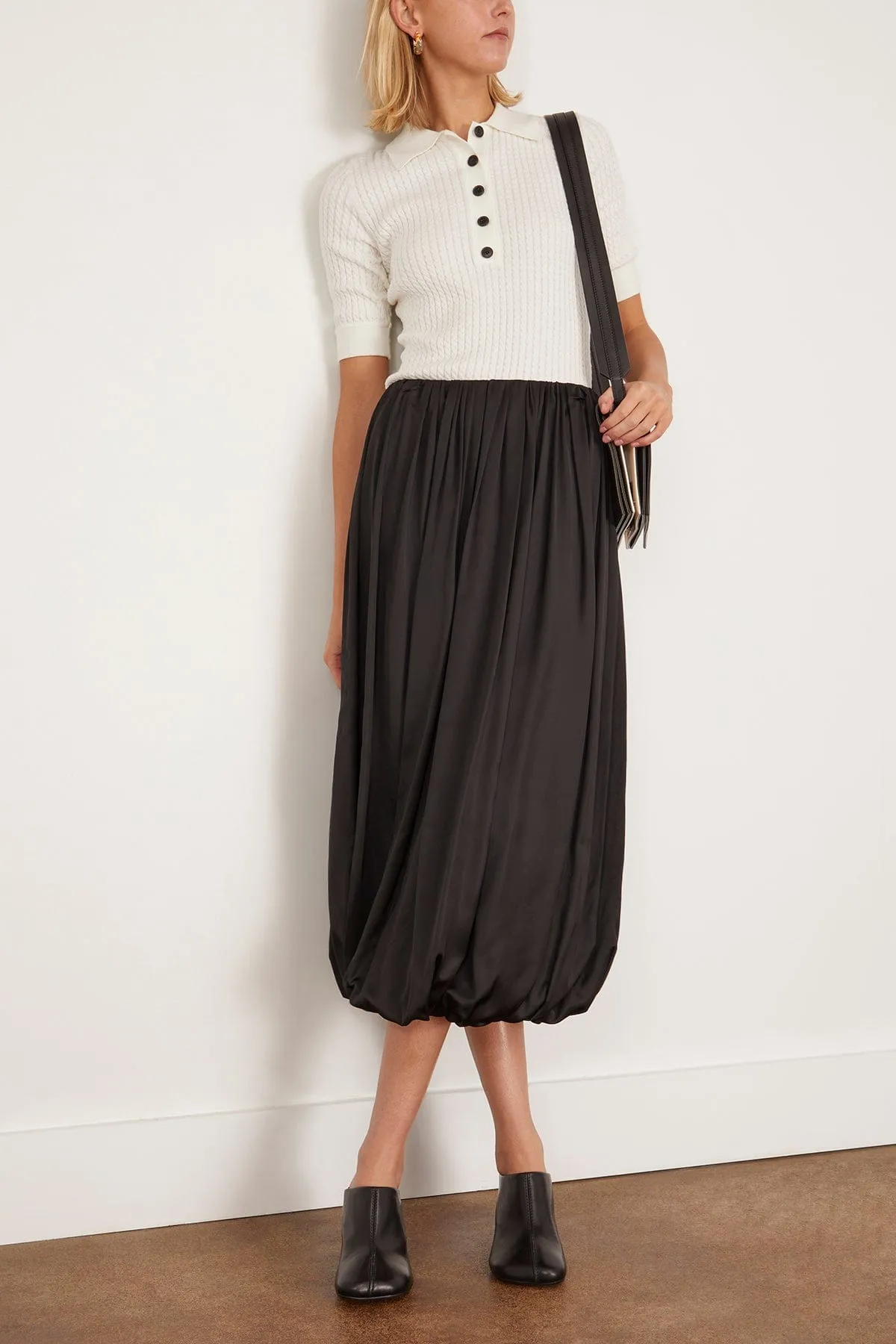 Bubble Hem Skirt in Black