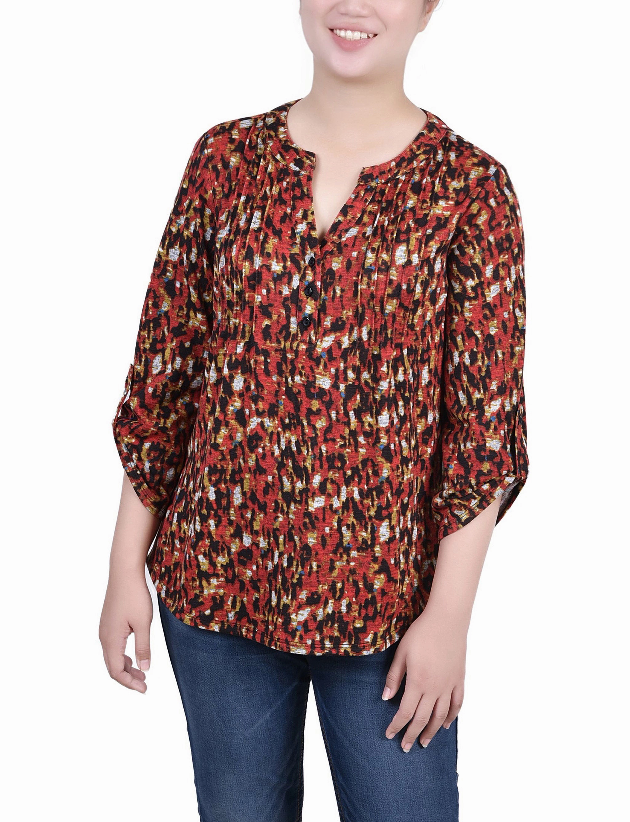 Easy Fit 3/4 Roll Sleeve Top