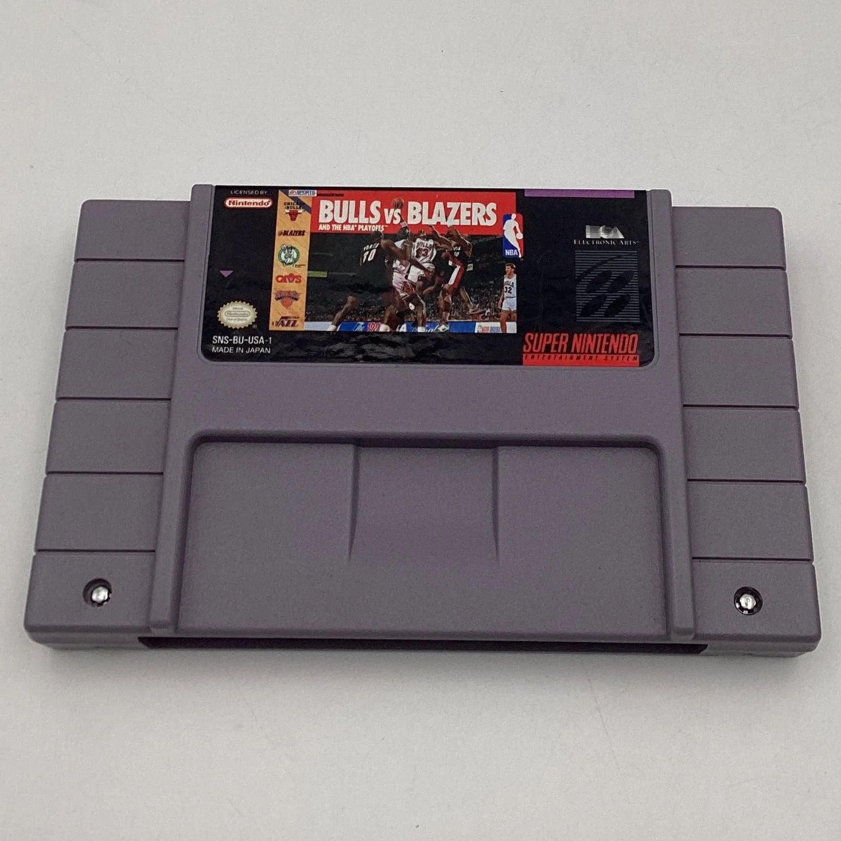 Bulls VS Blazers And The NBA Playoffs SNES Video Game