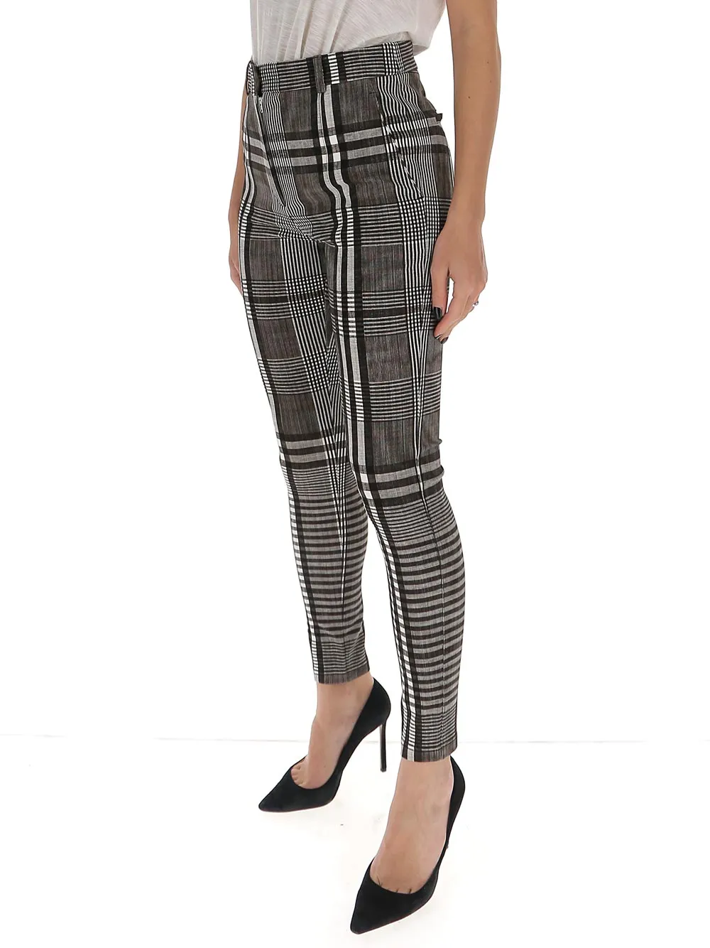 Burberry Checked Slim-Fit Trousers