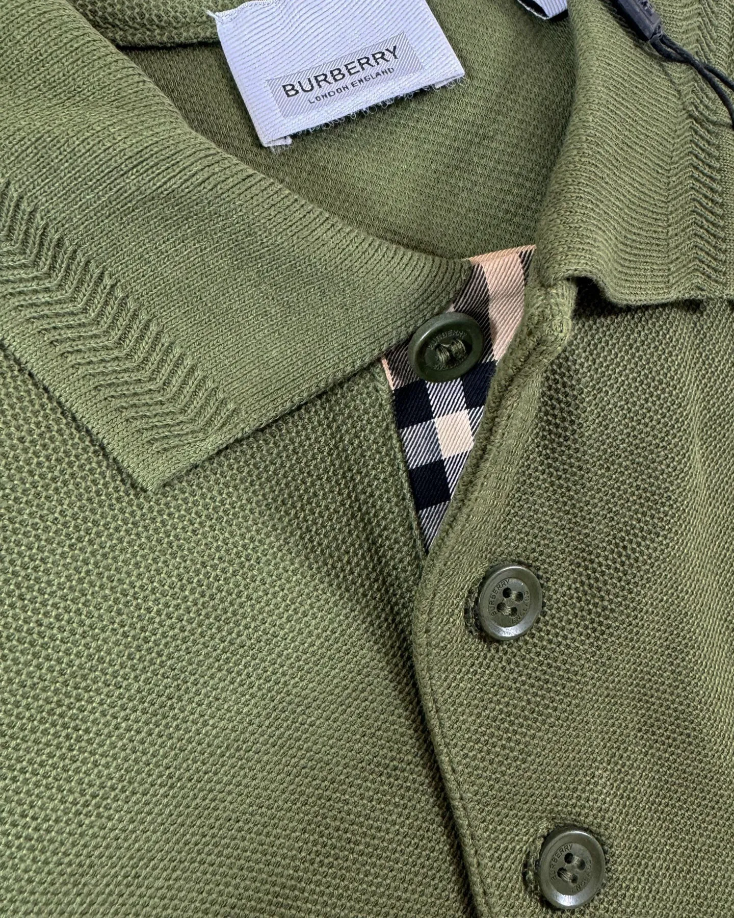 Burberry Men Polo Shirt Eddie Olive Cotton Regular Fit XXL FINAL SALE