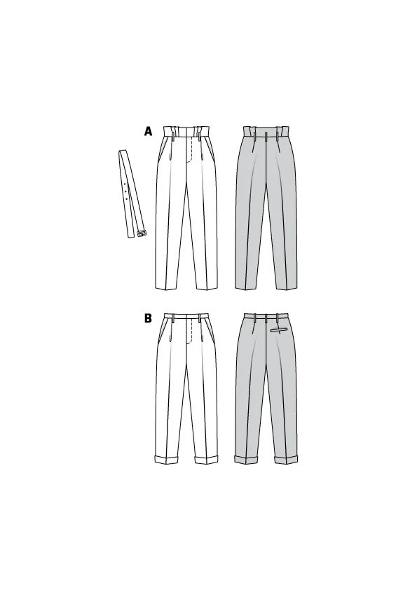 Burda Pattern 6332 Misses' highwaisted pants